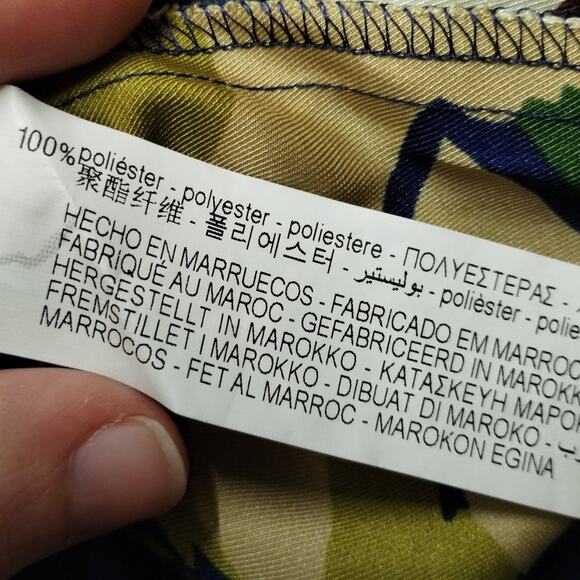 ZARA NWT Size Small Blue & Green Floral Satin Short Sleeve Belted Jumpsuit - Picture 6 of 8